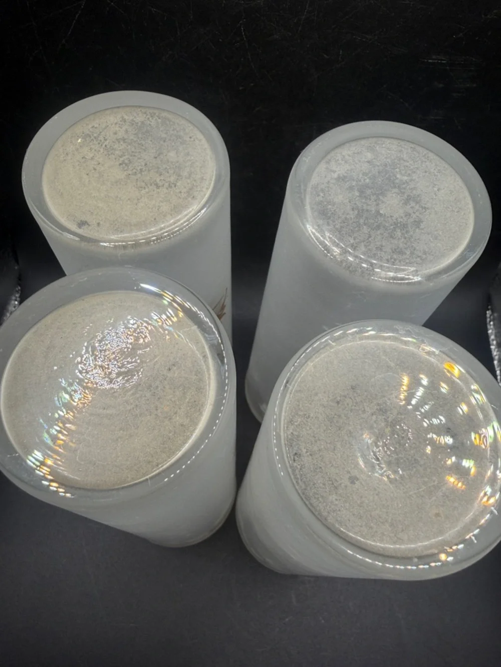 4 Vintage Libbey Fairy Pixie Nymph Frosted Highball Cocktail Glasses Barware